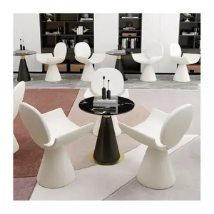 Italian Light Luxury Lamb Hair Leisure Home Furniture Living Room Backrest Negotiation Reception Chair