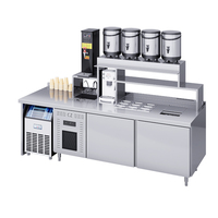 Stasiun Persiapan Boba Tea Berpendingin, Peralatan Toko Bubble Tea, Konter Teh Susu Custom, Bar Milktea Stainless Steel