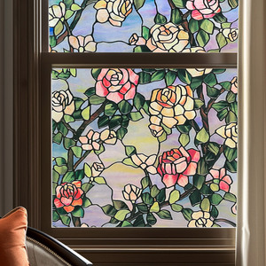 <span class=keywords><strong>Film</strong></span> de fenêtre moderne en verre teinté 3D, PVC, adhésif statique, motif rose, imperméable, respectueux de l'environnement, <span class=keywords><strong>film</strong></span> de fenêtre décoratif pour la confidentialité - Product Image 5