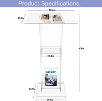 Support de podium transparent segmenté en acrylique Iangel, étagère de rangement, 43 pouces de haut, léger, usage professionnel, églises, mariages, salles de classe