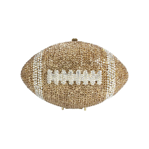 Novelty Rugby Ball Rhinestone Evening <b>Bag</b> Women Shiny Crystal Clutch Purse Evening <b>Prom</b> Dating Party Handbag - Product Image 1
