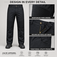 Pantalon cargo pour homme style motard américain, avec empiècements côtelés aux genoux, décontracté, de travail, utilitaire, coupe droite, pour l'extérieur, vente en gros