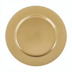 Assiettes de Présentation Métalliques Personnalisées en Gros, Plaqué Or, Vaisselle Décorative pour Mariages et Événements, Prix Fabricant - Product Image 1