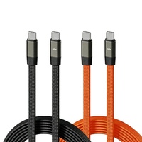 Support de téléphone Type-C en cuivre pur 240W avec câble tressé détachable, adapté aux téléphones de jeu - Câble de charge et de données ultra-rapide