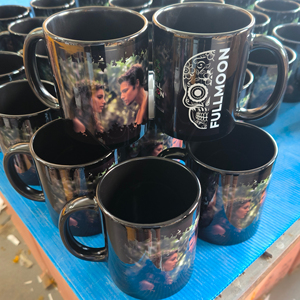 Tasses de 11 oz personnalisables avec logo, fourniture transfrontalière, tasse en céramique noire de 11 oz à motif floral, tasse <span class=keywords><strong>Endorphin</strong></span>, tasse à sublimation - Product Image 2