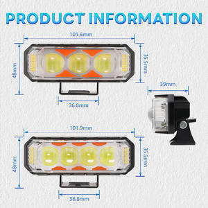 4 Mini Rijverlichting Systemen Wit Geel Flits Led Spotlight Mistlamp Koplamp Voor Fiets Motorfiets Faros Para Moto - Product Image 4
