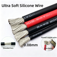 0AWG 2AWG 4AWG 6AWG Ultra-Weiches Silikonkabel 200°C Hochtemperaturbeständig 600V Verzinntes Kupfer-Litzenkabel für Batterien und RC-Drohnen