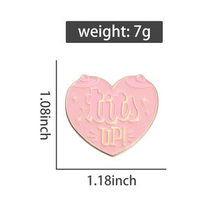 山雀珐琅别针粉色心形胸针翻领徽章饰品礼品朋友童装批发 - Product Image 6