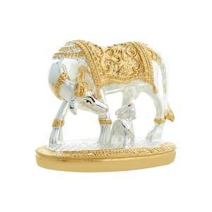 Escultura Religiosa de Metal Blanco, Diseño de Ternero, Plateada, Hecha a Mano, Estilo Antiguo Moderno Tradicional, 4 Pulgadas - Product Image 6