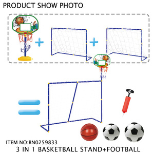 Jouet de Sport 3 en 1 pour enfants, cerceau de basket-<span class=keywords><strong>ball</strong></span>, porte de Football, jouet de Football avec 3 balles - Product Image 2