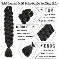 Extensions de cheveux tressés en fibre haute température pré-étirée, 41 pouces, 165g, tissage simple, Jumbo Crochet Braids, Afro Yaki Lisse