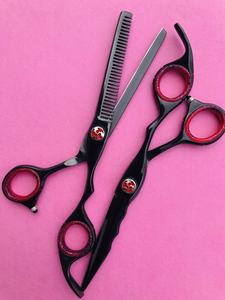 Tijeras de Peluquería Profesionales Obexa para Cortar y Entresacar Cabello, Acero Inoxidable, 32 Dientes, para Diestros, Tamaño Personalizado (NEGRO) - Product Image 4