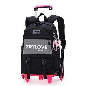 Custom Logo Children's Trolley School Bag for Elementary Girls Six <b>Wheels</b> Rolling <b>Backpack</b> Fashion Students Kids Trolley Bags - Product Image 4
