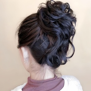 Chignon désordonné synthétique tendance, chignon désordonné pour femmes, chignon bouclé ondulé, chignon en queue de cheval, postiche pour cheveux - Product Image 5