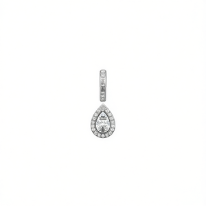 Boucles d'oreilles en diamant E2190, taille poire, or blanc, diamant naturel certifié GIA, style classique pour femme, pour fiançailles - Product Image 1