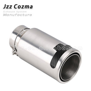 Embout d'échappement universel double paroi en argent, à fixation par collier, diamètre d'entrée 2,5 pouces, sortie 3,5 pouces - Product Image 4