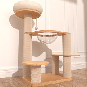 Toptan özel kapalı kedi ağacı lüks masif ağaç kedi tırmanma çerçeve ağaç kedi yuva atlama platformu ile tırmalama sütunu sıcak Sa - Product Image 4