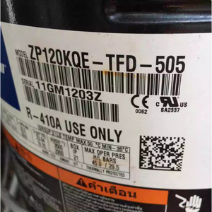 คอมเพรสเซอร์ทำความเย็น ZP120KQE TFD 505 ใช้กับสารทำความเย็น R410A สำหรับงานอุตสาหกรรม ทั้งทำความเย็นและทำความร้อน - Product Image 1