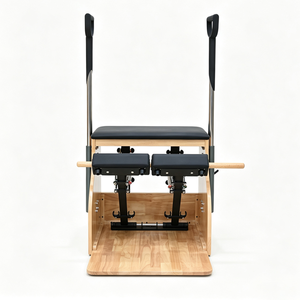<span class=keywords><strong>Chaise</strong></span> de Pilates en bois de caoutchouc commercial avec coussin en PU, résistance réglable, poignées et <span class=keywords><strong>roulettes</strong></span> - Product Image 3
