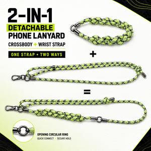 สายคล้องโทรศัพท์แบบถอดได้ 2 in 1 ป้องกันการโจรกรรม พร้อมโลโก้สั่งทำพิเศษ สายคล้องโทรศัพท์แบบถักคุณภาพพรีเมียม สายรัดข้อมือแบบไขว้ ทำด้วย<span class=keywords><strong>มือ</strong></span>จากเชือกพาราคอร์ด รับผลิตแบบ OEM ODM - Product Image 1