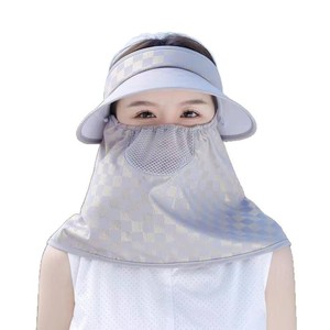 หมวกกันแดดฤดูร้อนสำหรับผู้หญิง ป้องกันใบหน้า ปีกกว้าง ระบายอากาศได้ดี กันแดด ขี่จักรยาน เก็บชา สีชมพู - Product Image 5