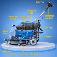 Mesin Pembersih Lantai Elektrik Dual-brush Walk-Behind Desain Baru 110V/220V 880W Garansi 1 Tahun Ningchuang Home