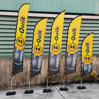 Bandera de Plumas Personalizada, Bandera de Playa en Forma de Lágrima, Exhibición Publicitaria para Exteriores con Soporte de Poste para Eventos Promocionales