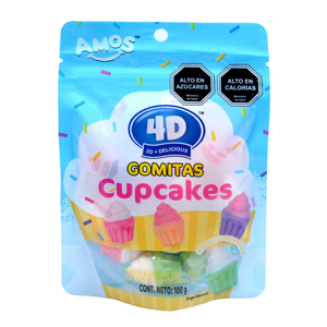 Gomitas Amos 4D con Forma de Cupcake, Jugo de Frutas Mixto de Alta Calidad, Gomitas 3D con 4 Colores y Sabores - Product Image 6