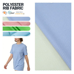 Tela de poliéster acanalada 1x1 de alta calidad, suave y versátil, para cuellos y puños de prendas, al por mayor. - Product Image 1