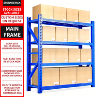 Étagère de stockage industrielle robuste en acier laminé à froid, revêtement en poudre époxy, capacité de charge de 300 kg/500 kg par niveau, 3 niveaux