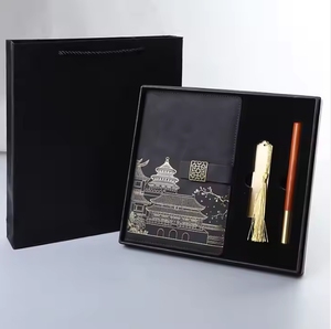 Customizable A5 <b>Notebook</b> and Pen <b>Set</b> Chinese Traditional Style Promotional Leather Portable Gift <b>Sets</b> - Product Image 2