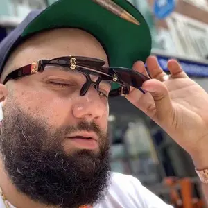 2024 yeni lüks marka güneş gözlüğü erkekler Vintage Punk Hip Hop kapak çevirin güneş gözlüğü kadın tek parça çerçevesiz Lens kare tonları erkek