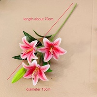 MSFAME Fleurs de mariage Décoration intérieure Luxe Haute qualité Toucher réel Fleur artificielle en lys araignée 3D