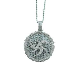 <span class=keywords><strong>Asen</strong></span> Ai Zhiheng สร้อยคอเค้กทรงกลมขนาดใหญ่6cm, จี้ฮิปฮอปเซอร์โคเนียชุบทองสำหรับผู้ชายสำหรับเป็นของขวัญหรืองานเลี้ยง - Product Image 2