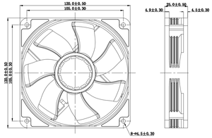 Ventilateur de refroidissement à flux axial de <span class=keywords><strong>voiture</strong></span> 12V DC 120x120x25mm 120mm 12cm taille composants électroniques avec <span class=keywords><strong>prix</strong></span> d'usine - Product Image 2