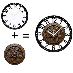 Horloge murale circulaire en fer de 25 cm avec un essoreur de machine à laver <span class=keywords><strong>vintage</strong></span> - Product Image 1
