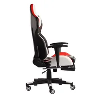 Chaise de jeu d'ordinateur de course de massage ergonomique pivotante en cuir synthétique de luxe inclinable fauteuil de jeu led Silla Gamer rgb avec repose-pieds