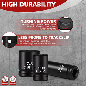 1/2 \ "Drive 66 Stuks Diepe Impact Socket Set Sae 3/8 \"-1-1/4 \ "Metrische 8-24Mm Maat Ratel Handgreep Verlengstangen Voor Voertuig - Product Image 4