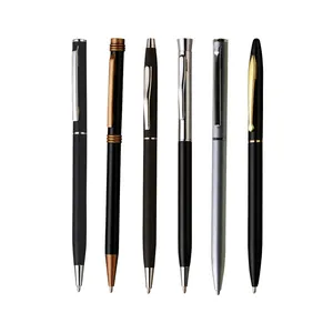 Hochwertiger Slim Thin Cross-Stil-Stift individuelles Logo Firma Hotel Werbe-Twist-Metall-Ballstift