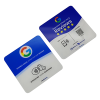Carte de visite personnalisée NFC QR 13.56Mhz acrylique google Review Cards support de médias sociaux étanche 12*12cm carte d'affichage