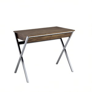 Scrivania in Rovere Invecchiato Cromato con 2 Cassetti, Elegante Design per Computer - Product Image 1