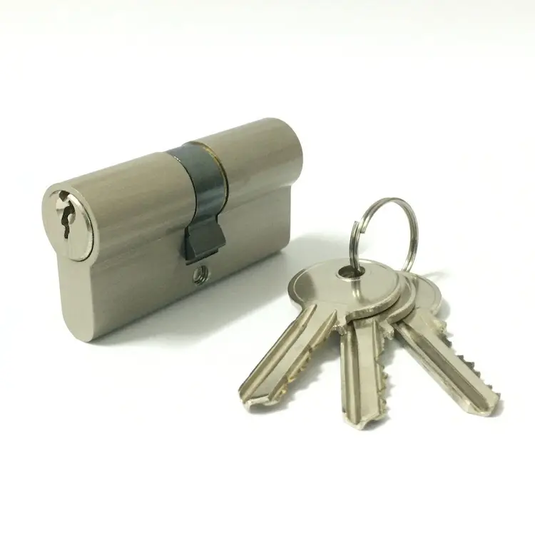 Горячая Распродажа, Европейский Твердый латунный одинарный/двойной открытый ключ, безопасный латунный цилиндр замка, 60 мм