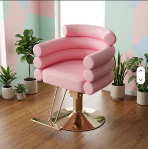 Sillón de Barbería de Cuero Premium con Elevación Hidráulica, Silla de Estilismo para Salón de Belleza, Silla Moderna para Peinado - Product Image 4