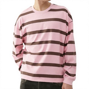 Suéter de Manga Larga con Cuello Redondo y Rayas Rosas para Mujer, Informal, Tejido, para Otoño, 100% Algodón, Corte Regular - Product Image 4