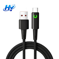 Câble de charge rapide et de transmission de données haute vitesse USB-A vers C en nylon intelligent 40W pour iPhone Samsung Android IOS