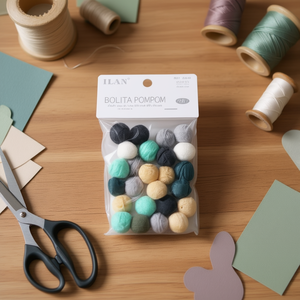 Ilan Bolita Pompom 2Cm Colore Morandi 25 Pezzi Decorazione Artigianale - Product Image 3