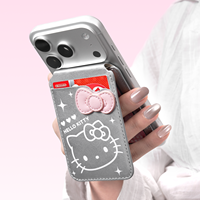 Étui magnétique Hello Kitty pour cartes et documents d'identité, pochette mignonne, support portable pour l'extérieur et les affaires