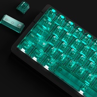 [PC Red Transparent Keycaps] Cross-border Bestseller Light-Transmitting Mechanical Keyboard Keycaps English Japanese Russian