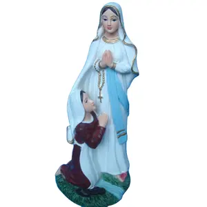 Customized Resin Our Lady Of Lourdes Saint Virgin Mary Statue Figure 6 Inch Statue