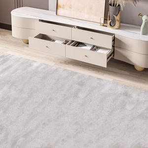 ארון טלוויזיה בסגנון נורדי איטלקי של AJUNION, בצבע קרם, מעץ מלאכותי, עם משטח שיש ורגלי מתכת. - Product Image 5